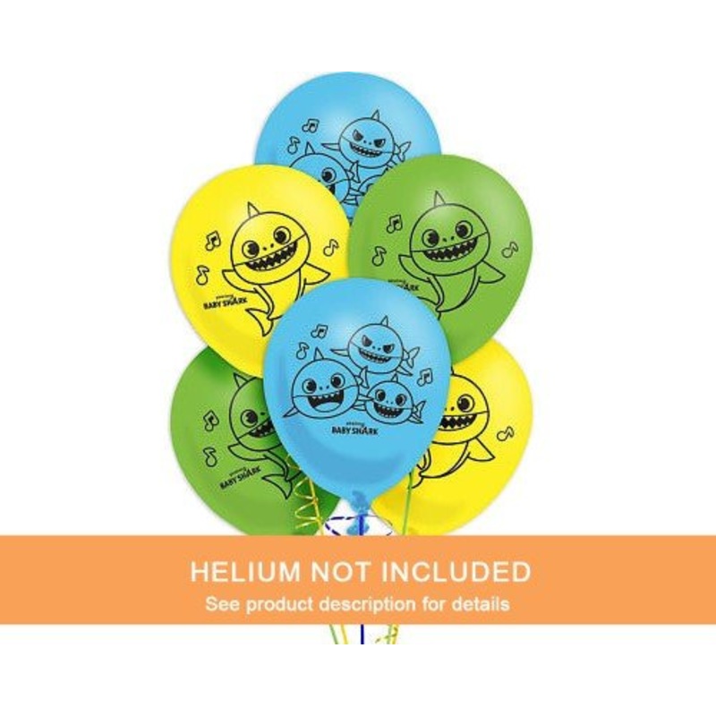 Baby Shark Latex Balloon Pack 12" | 6 ct