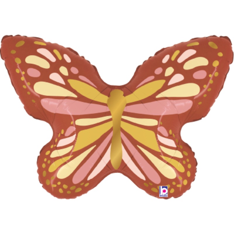 Betallic Boho Butterfly 29 inch Shaped Foil Balloon Packaged 1ct