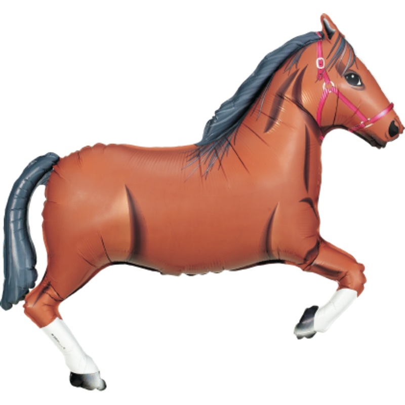 Betallic Brown Horse 34 inch Shaped Foil Balloon Packaged 1ct