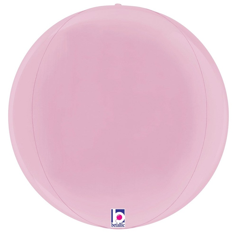 Betallic Dimensionals Pastel Pink Globe 11 inch Multi-Sided Shaped Foil Balloon Packaged 1ct