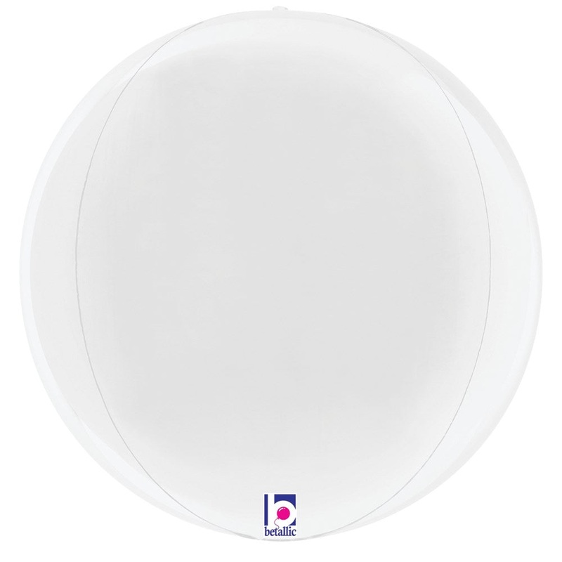 Betallic Dimensionals White Globe 11 inch Multi-Sided Shaped Foil Balloon Packaged 1ct