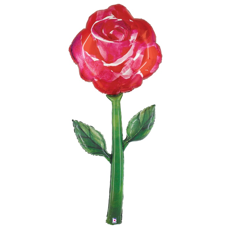 Betallic Fresh Picks Watercolor Rose 64 inch Shaped Foil Balloon Packaged 1ct