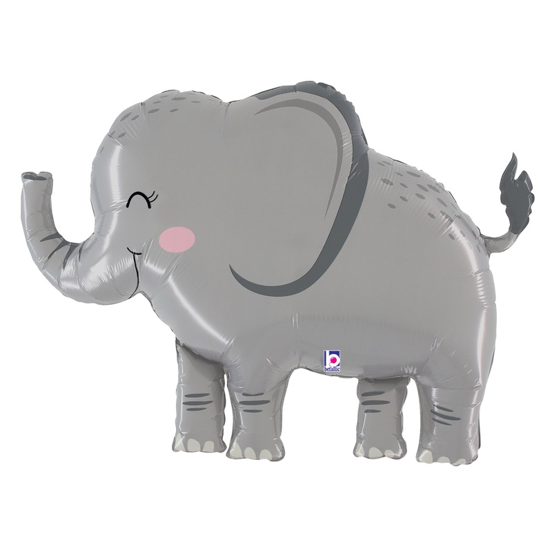 Betallic Jungle Elephant 33 inch Shaped Foil Balloon Packaged 1ct
