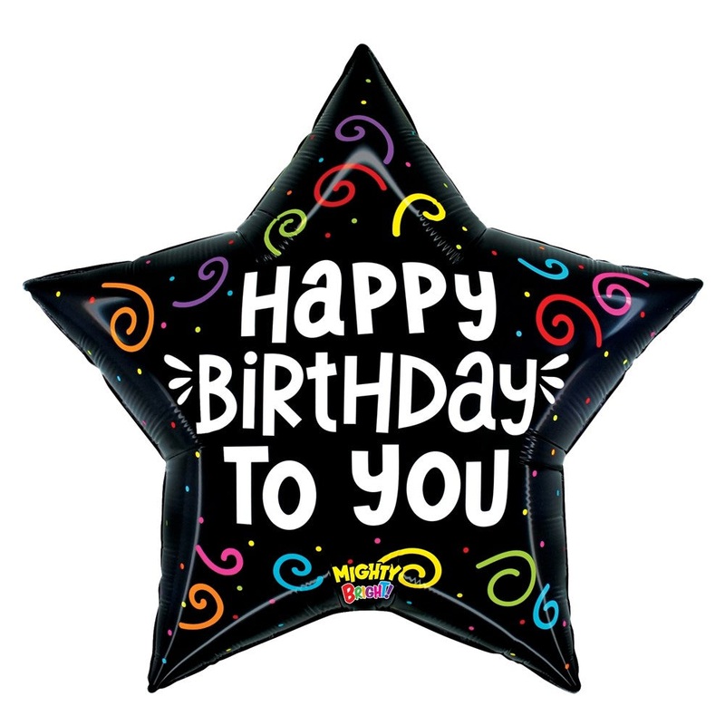 Betallic Mighty Birthday Star 28 inch Mighty Bright Foil Balloon Packaged
