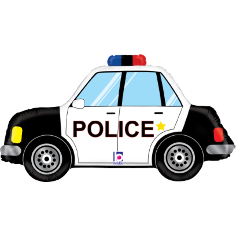 Betallic Police Car 31 inch Shaped Foil Balloon Packaged 1ct