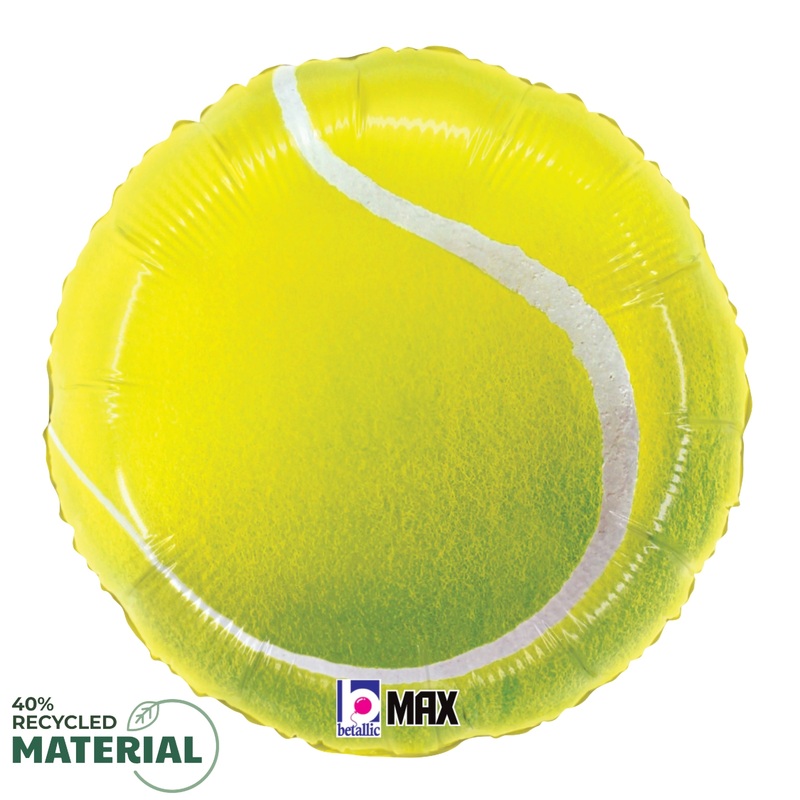 Betallic Tennis Ball 18 inch MAX Float 40 Percent Recycled Round Balloon Packaged 1ct
