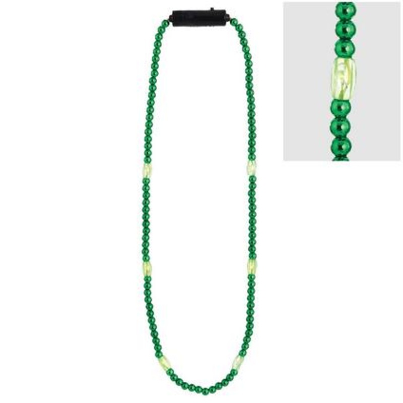 Light-Up LED Green Bead Necklace 34" | 1 ct