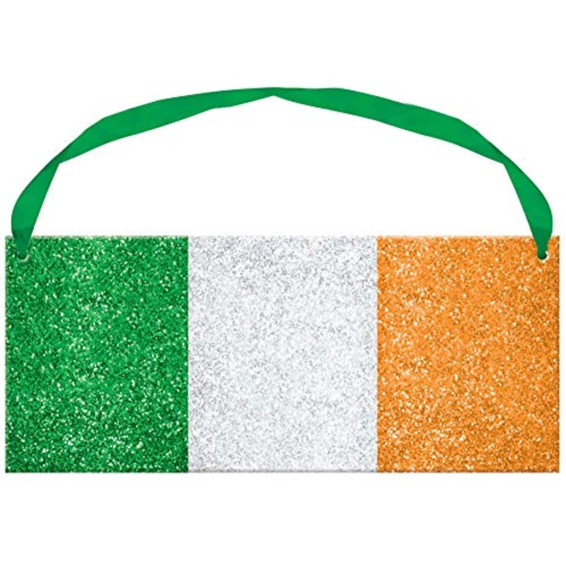 Small Glitter-Filled Irish Flag Sign