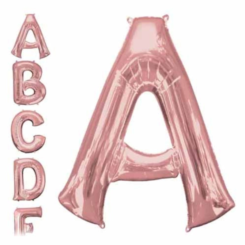 16" Rose Gold Letter Balloon - Air-filled