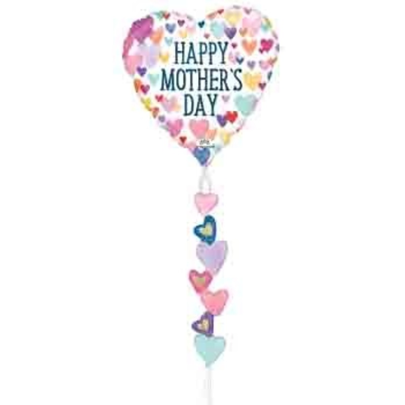 Anagram Sprinkled Hearts Happy Mothers Day 69 inch Foil Balloon 1ct