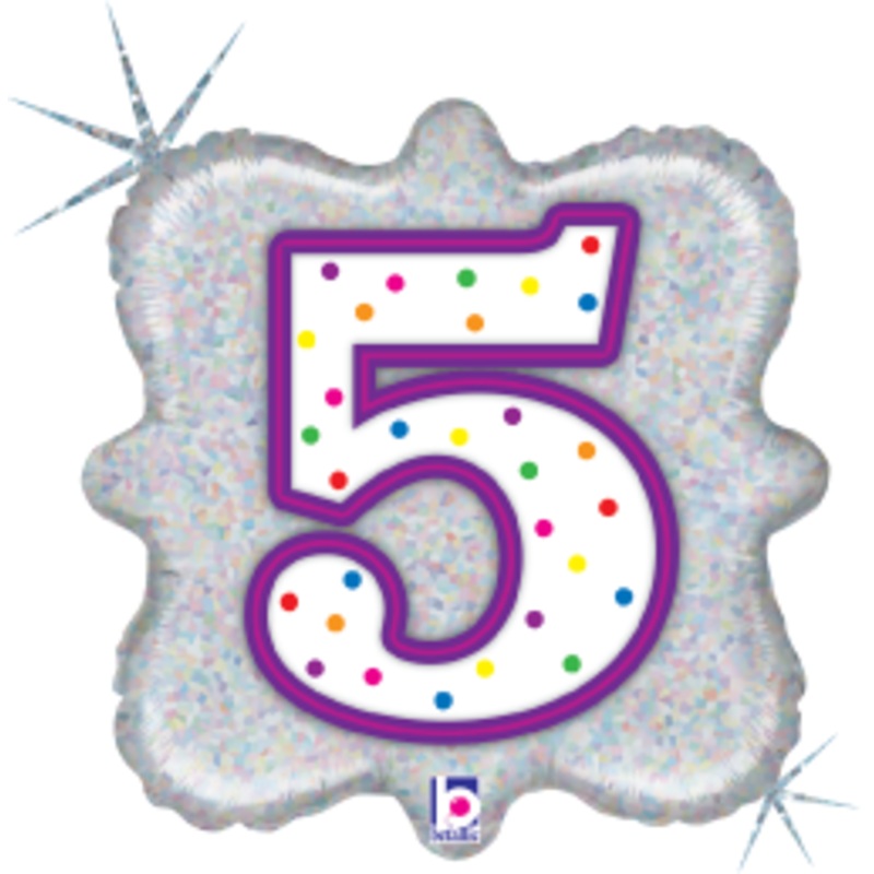 Betallic Candle 5 18 inch Square Holographic Balloon Packaged 1ct