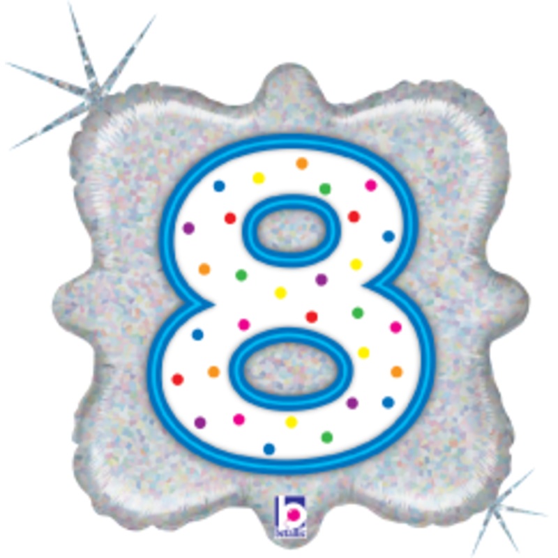 Betallic Candle 8 18 inch Square Holographic Balloon Packaged 1ct