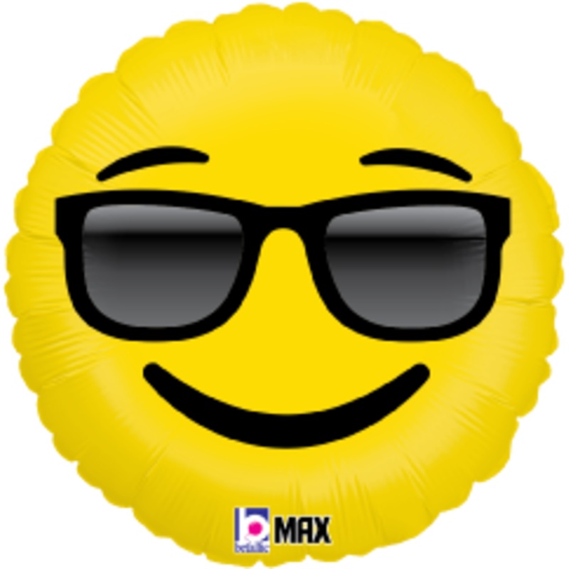 Betallic Emoji Sunglasses 18 inch MAX Float Balloon Packaged 1ct