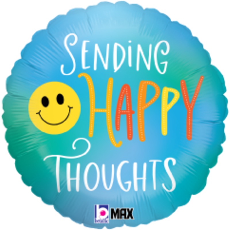 Betallic Happy Thoughts Smiley 18 inch MAX Float Round Balloon Packaged 1ct