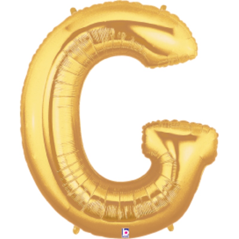 Betallic Letter G Gold 34 inch Shaped Foil Balloon Packaged 1ct