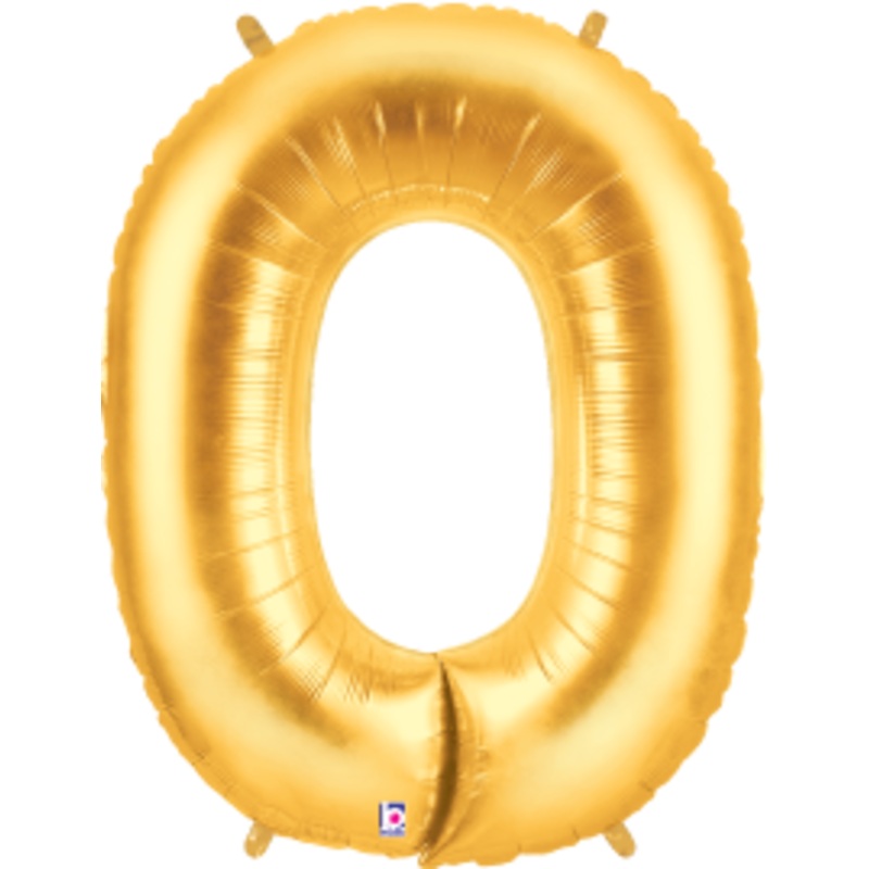 Betallic Letter O Gold 34 inch Shaped Foil Balloon Packaged 1ct