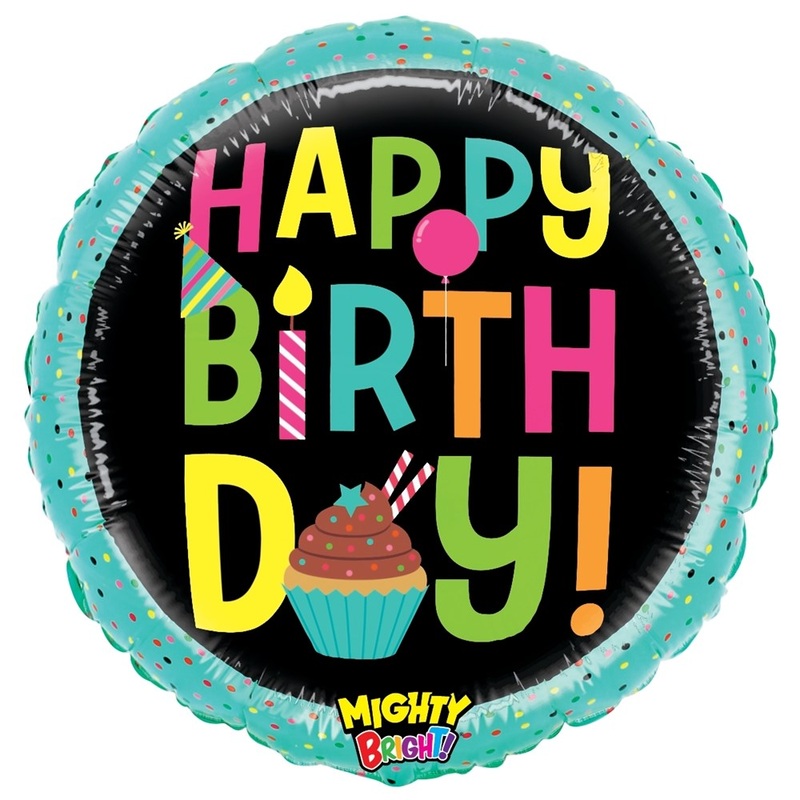 Betallic Mighty Birthday Party 21 inch Mighty Bright Balloon Packaged 1ct