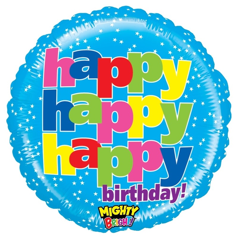 Betallic Mighty Happy Happy Birthday 21 inch Mighty Bright Balloon Packaged 1ct