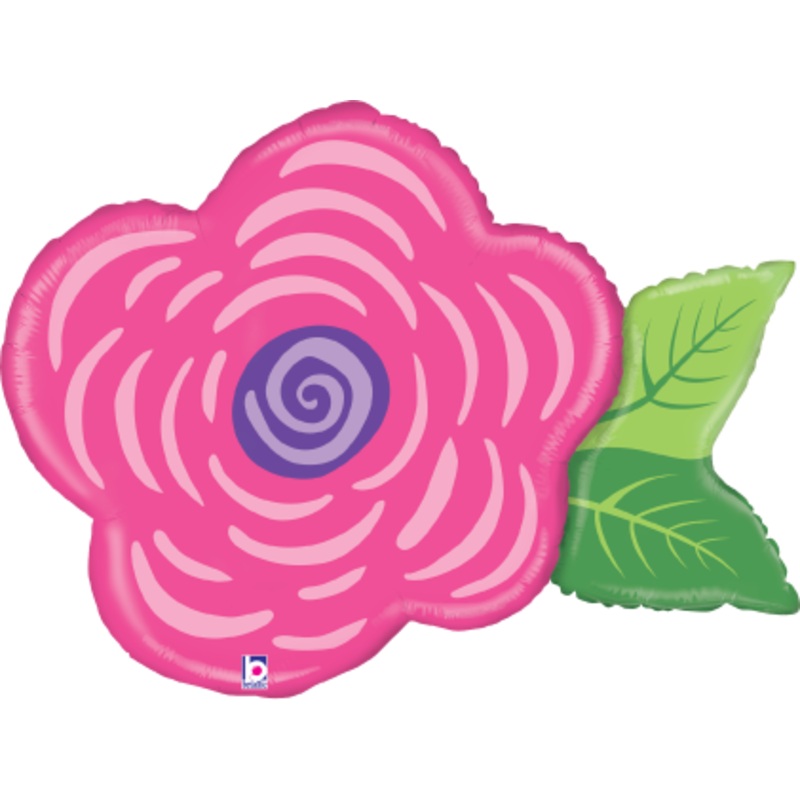 Betallic Pink Flower 30 inch Shaped Foil Balloon Packaged 1ct