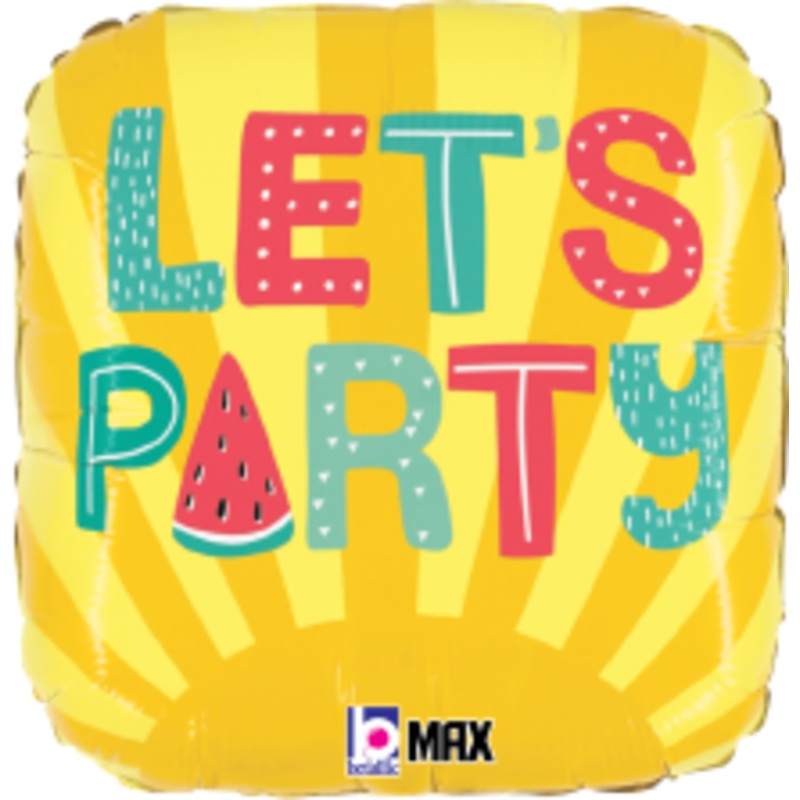 Betallic Summer Let's Party 18 inch MAX Float Round Square Balloon Packaged 1ct