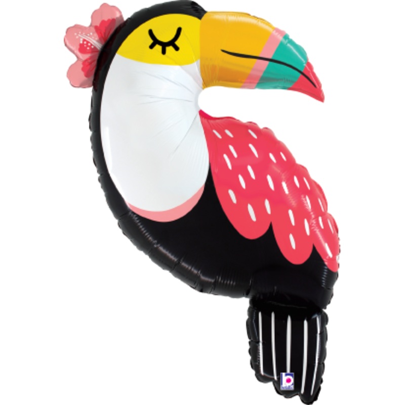 Betallic Summer Toucan 34 inch Shaped Foil Balloon Packaged 1ct