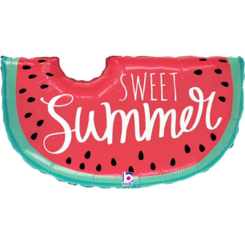 Betallic Summer Watermelon 30 inch Shaped Foil Balloon Packaged 1ct