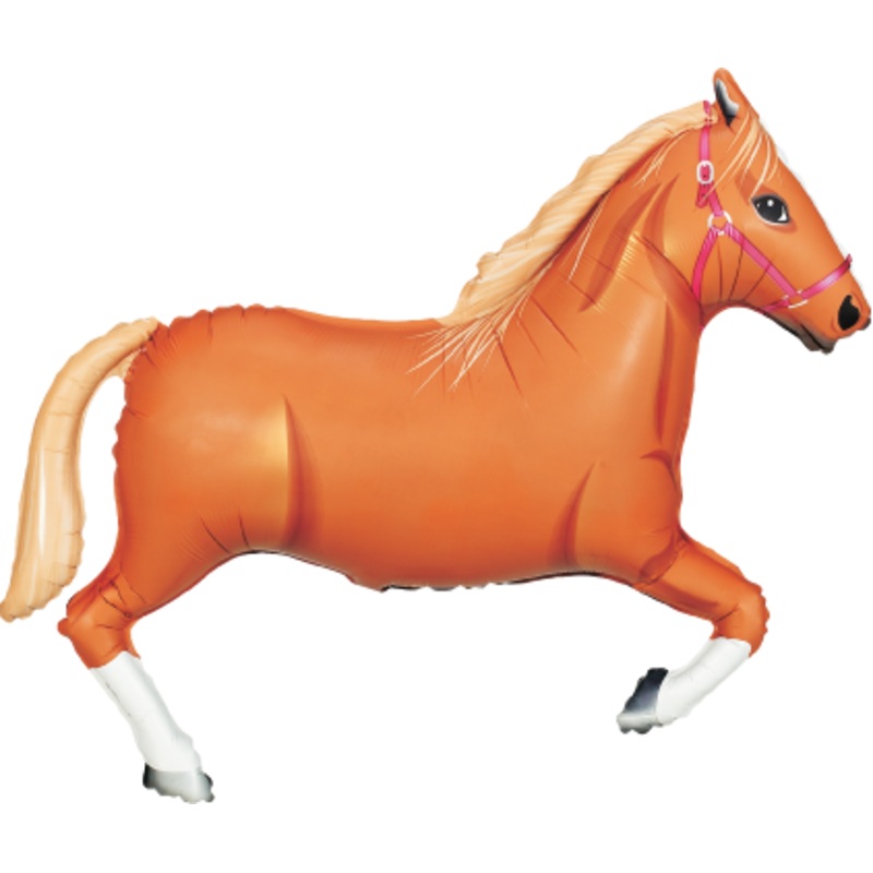 Betallic Tan Horse 34 inch Shaped Foil Balloon Packaged 1ct