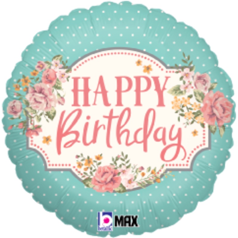 Betallic Vintage Birthday 18 inch MAX Float Balloon Packaged 1ct