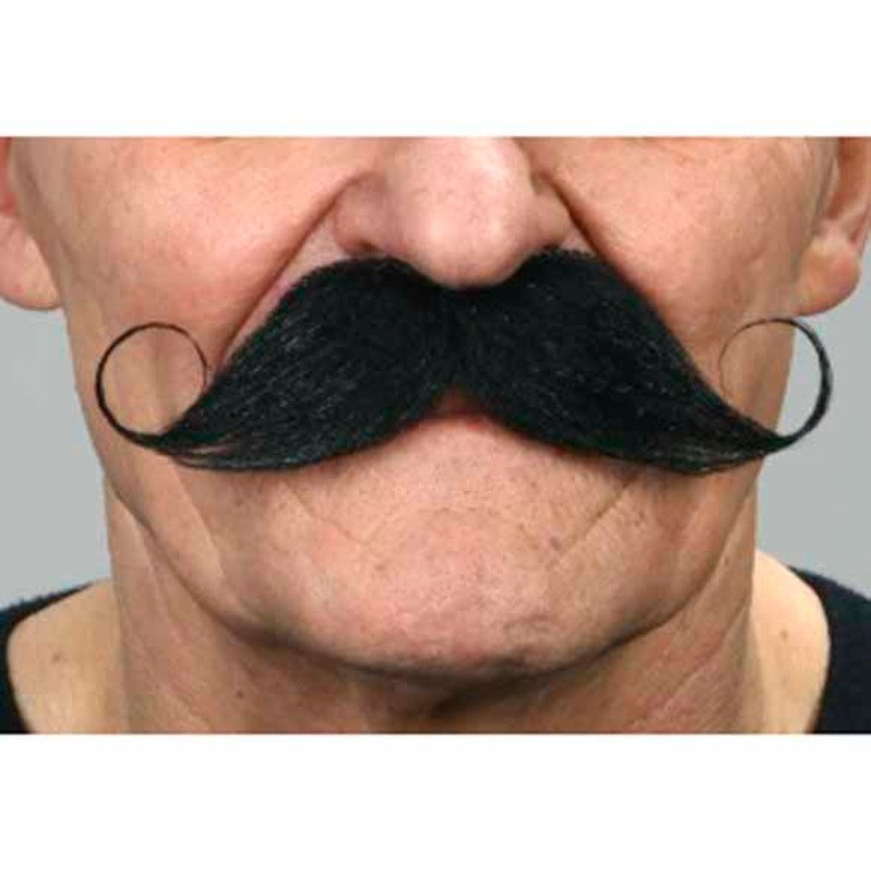 Black Curled Moustache
