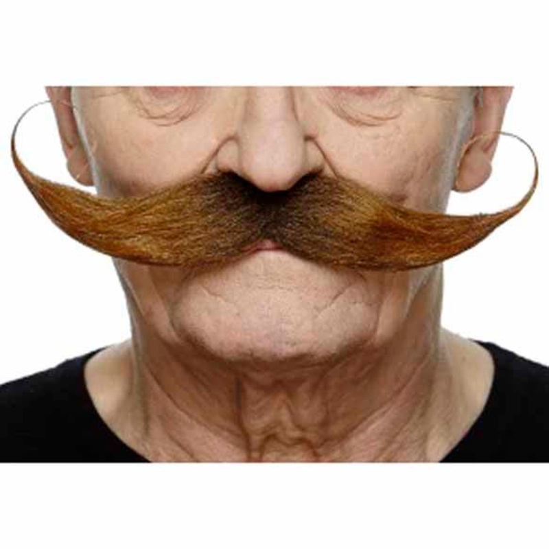 Brown Lg Curled Moustache