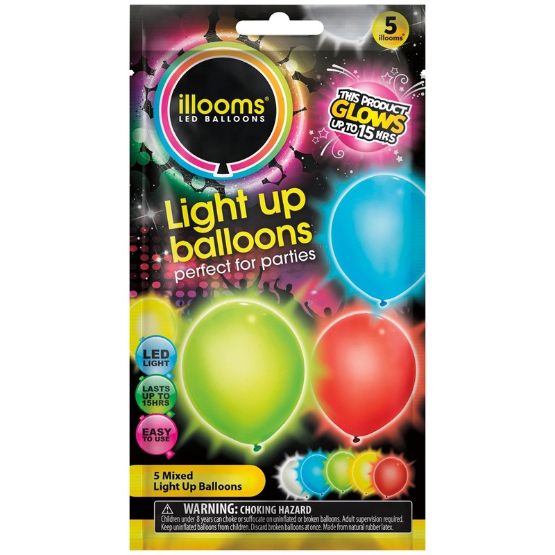 LED Balloon 5ct - Asst Bold