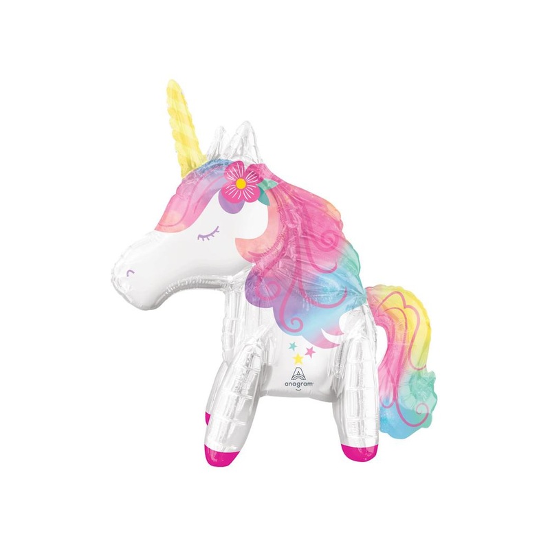 Air-filled Standing Unicorn Foil Balloon
