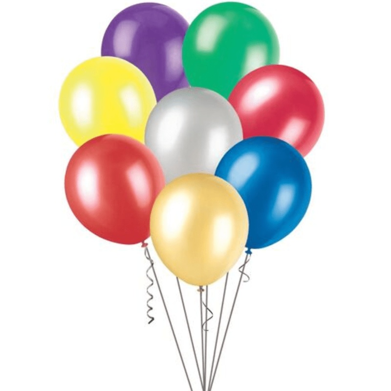 Assorted Colour Metallic Balloons 30cm (Pack of 100)