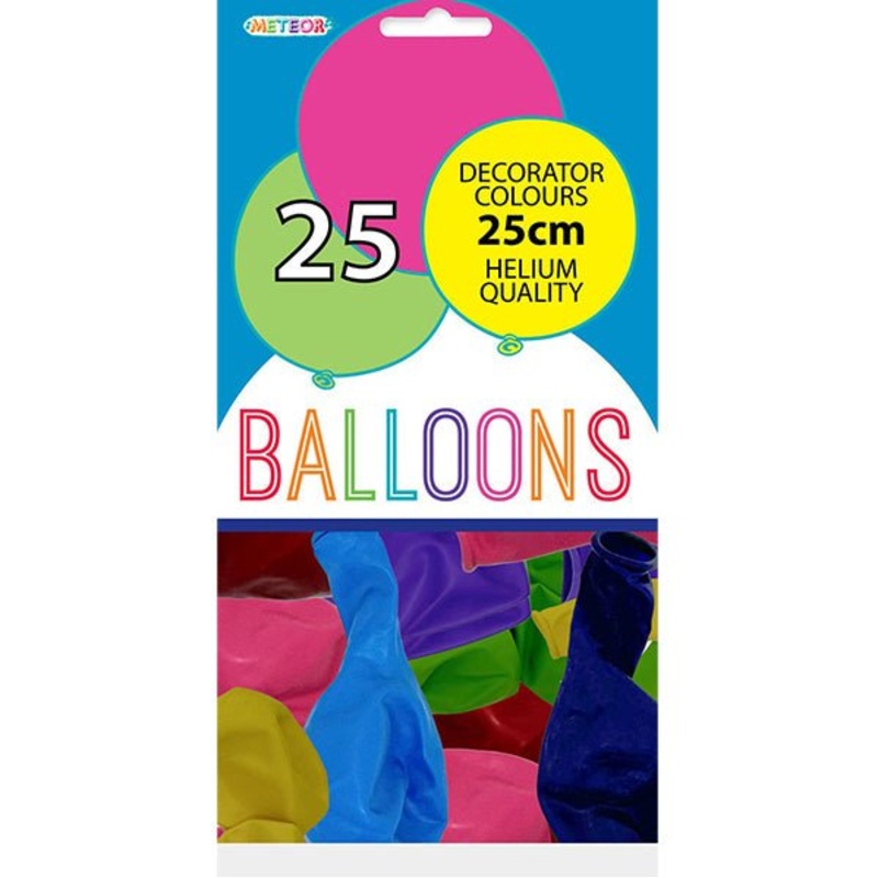Assorted Decorator Balloons 25cm (Pack of 25)