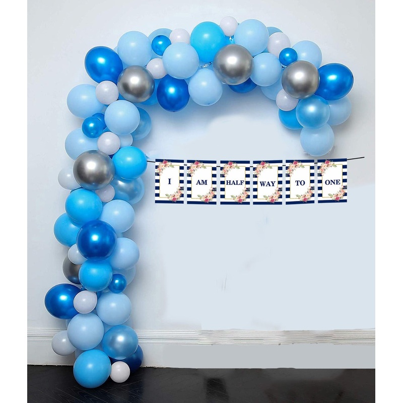 I Am Half Way To One- Banner& Balloons Kit-Pack Of 81