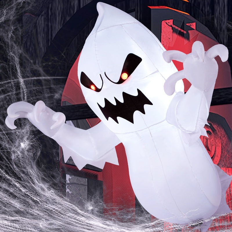 SYNCFUN 4.5 FT Halloween Inflatable Outdoor Scary Flying Ghost Broke Out from Window with Built-in LED Blow Up Inflatable for Window Decoration Yard Garden Lawn Decor