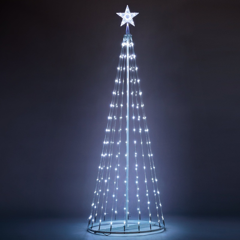 SYNCFUN 6 FT Animated Cone Tree Yard Light Christmas Decoration Outdoor,280 LED Christmas Tree Light Decorations,Christmas Yard Light with Stakes Decorations Outdoor Holiday Decor