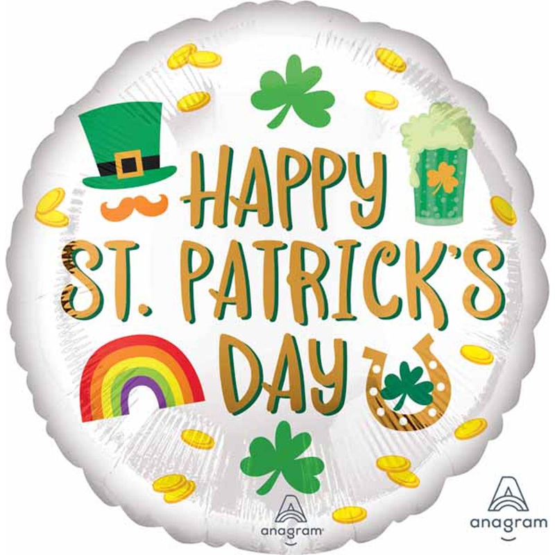 18" St. Patricks Day Icons Foil Balloon (5/Pack)