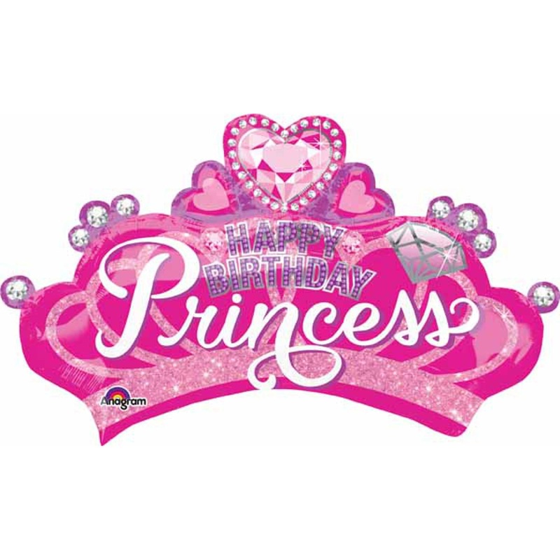 32" Jumbo Princess Crown & Gem Foil Balloon Package (3/Pk)