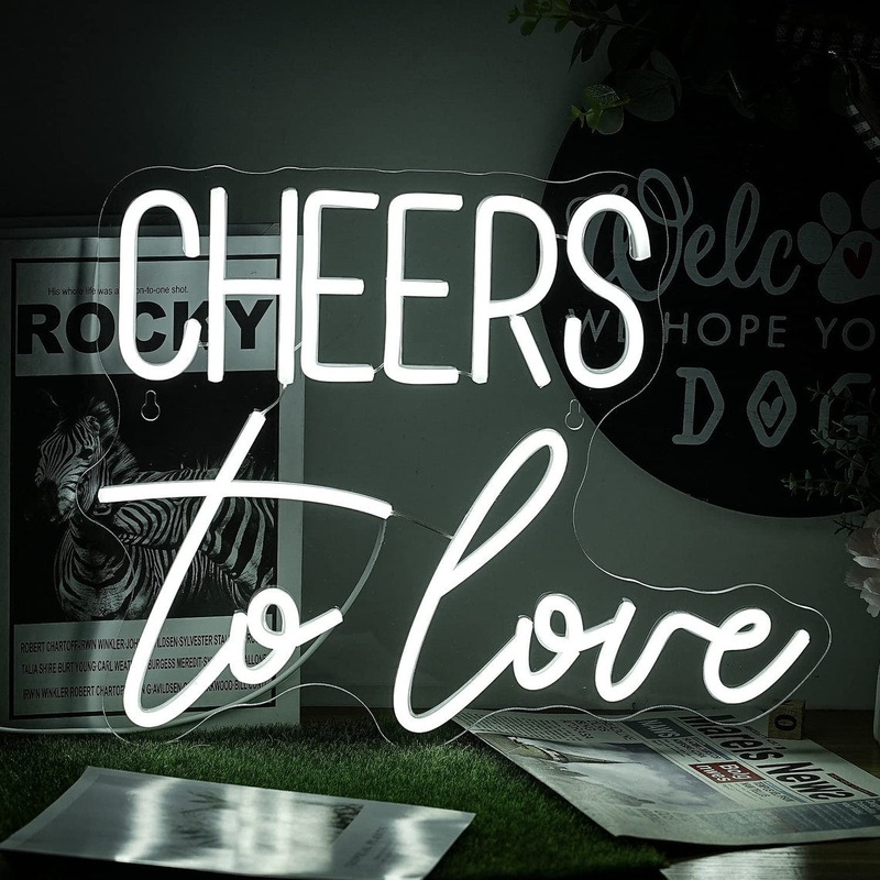 Cheers to Love Neon Sign - Custom LED Neon Lights for Home Decor