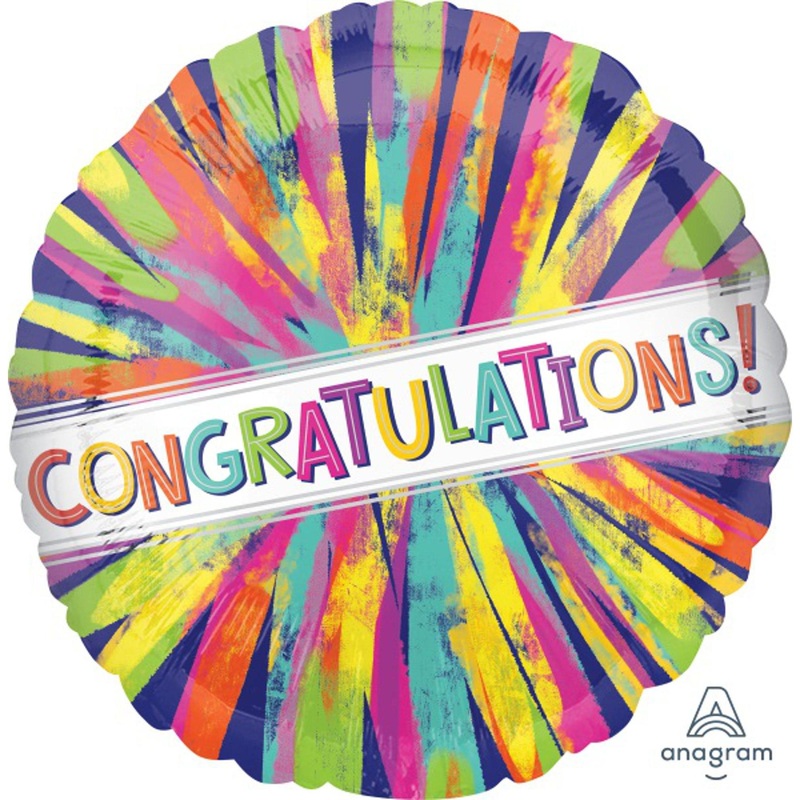 Congrats Paint Burst Balloon Package