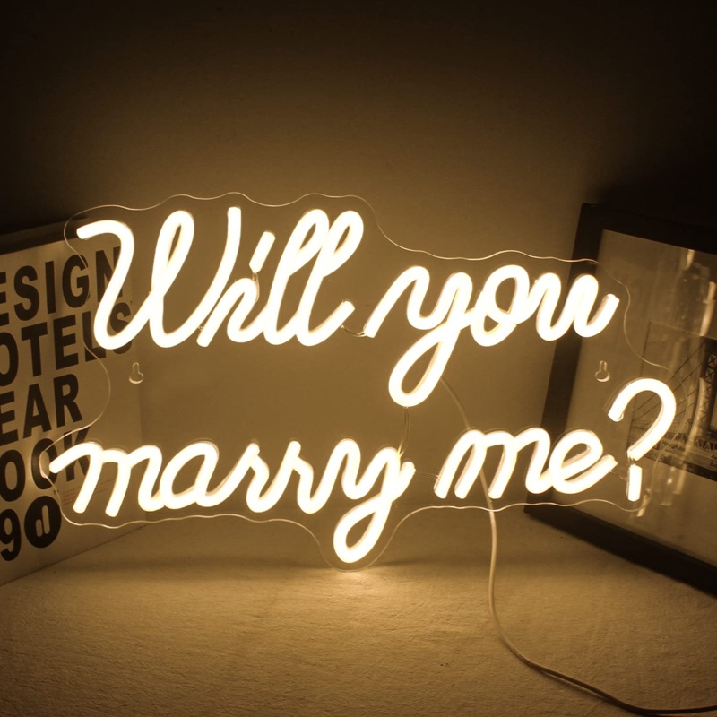 Custom Neon Sign - Will You Marry Me? Personalized LED Proposal Sign