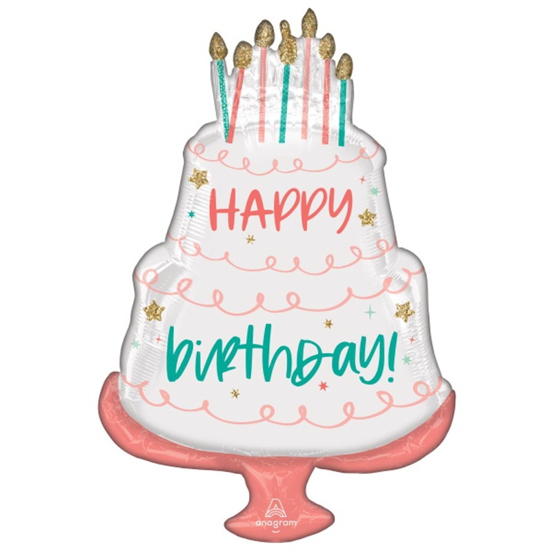 Happy Birthday Cake Day 28" Balloon Package (3/Pk)