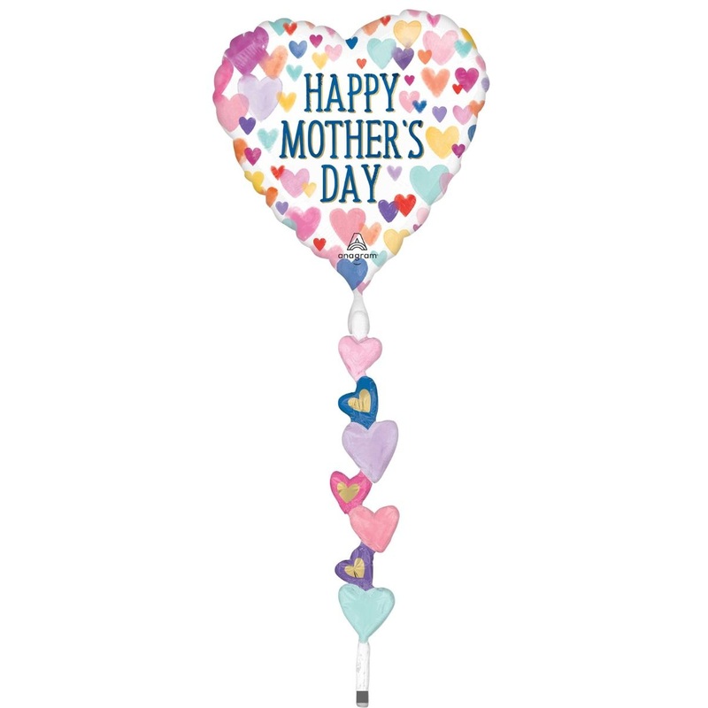 Happy Mothers Day Sprinkled Hearts Airwalker 69" Balloon (3/Pk)
