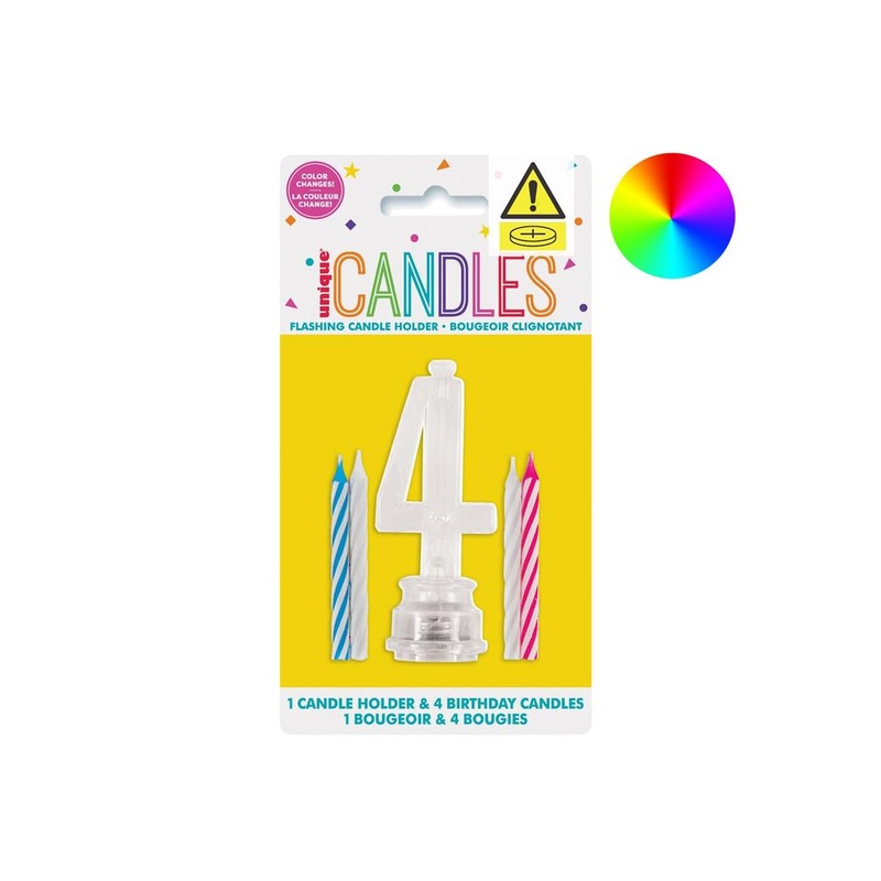 LED Flashing Number Candle - 4