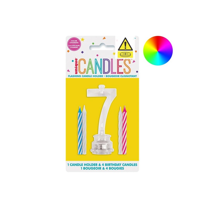 LED Flashing Number Candle - 7