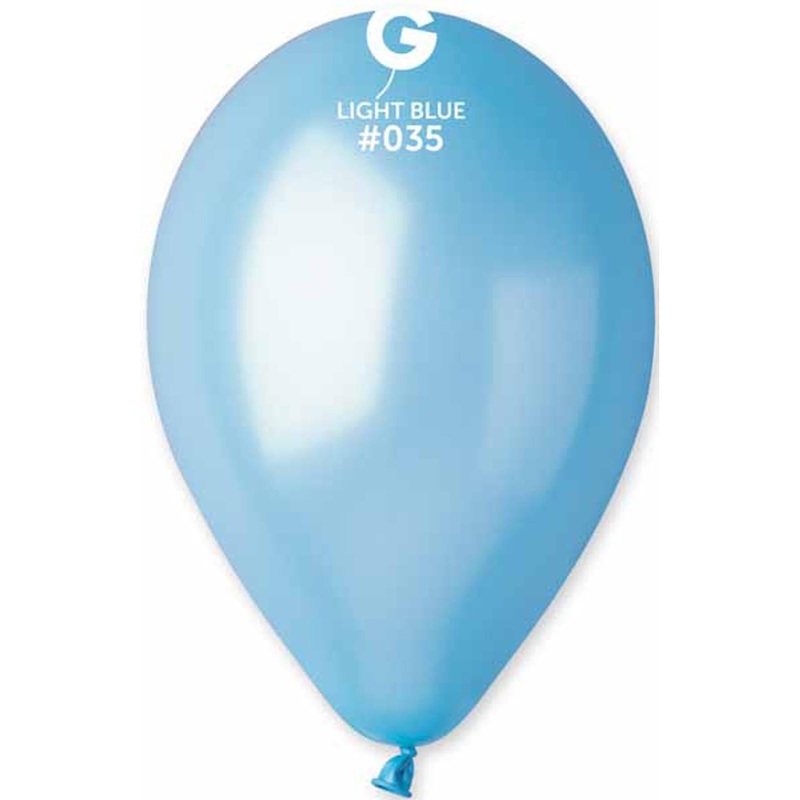 Pack Of 50 Gemar Metallic Light Blue Balloons
