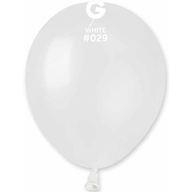 100 Pack Of Gemar Metallic White 5" Latex Balloons (#029)