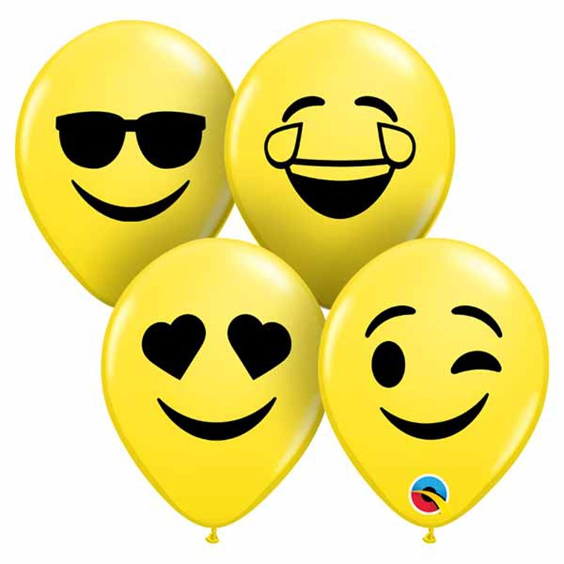100 Yellow Smiley Face Balloons - 5-Inch Assortment Pack