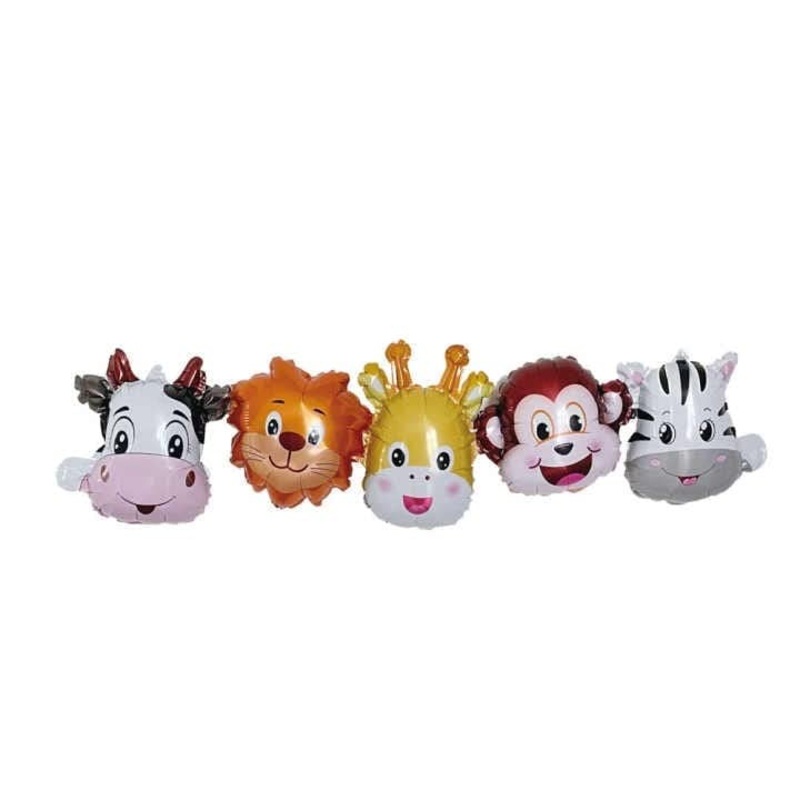 40 Inch Multicolor Jungle Theme Animals Head Garland Air Filled Foil Balloon Decoration